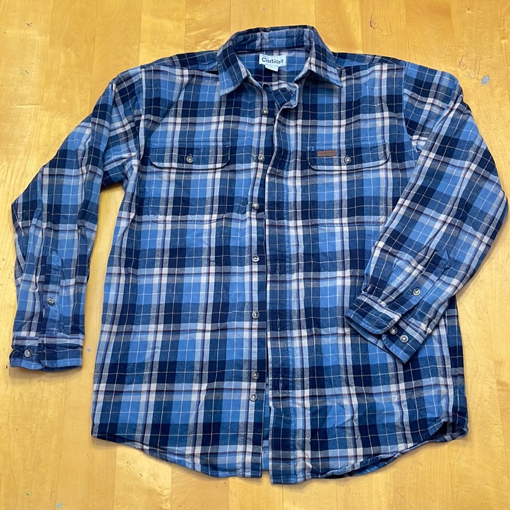 Mens Carhartt Brand 100% Cotton Heavy Duty Flannel Size Medium